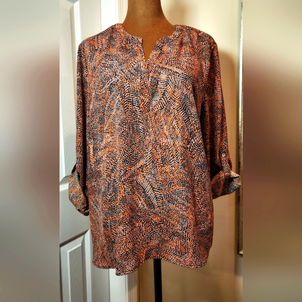 Daniel Rainn Women's Multicolor Patterned Top